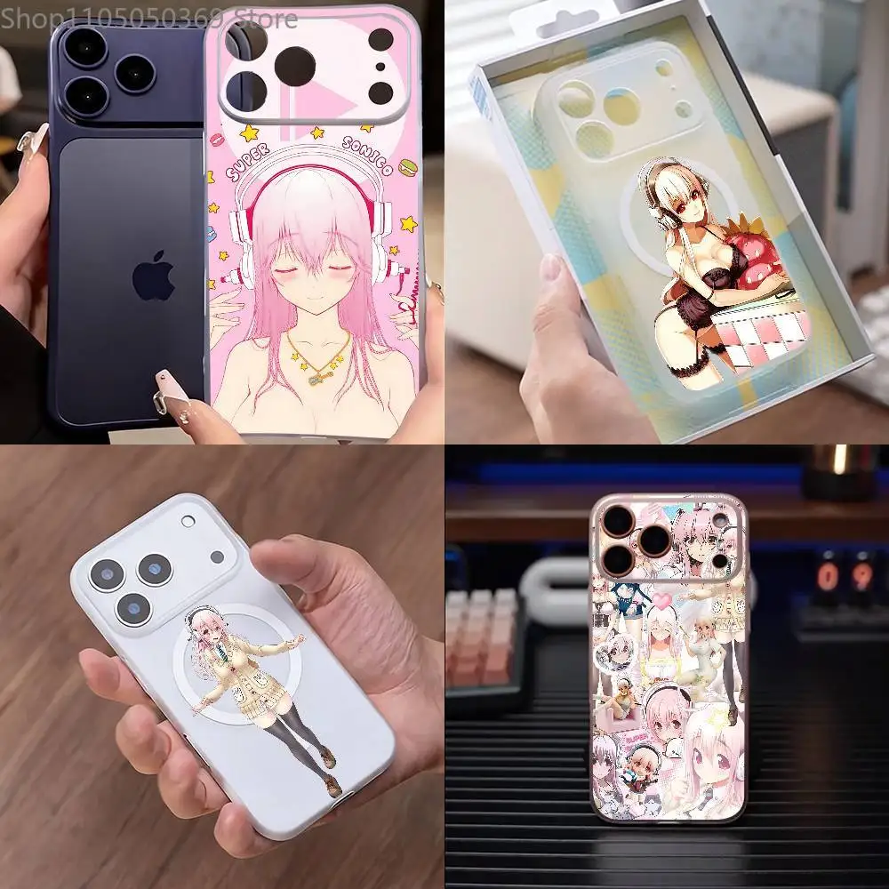 

S-Super S-Sonico Phone Case For iPhone 17,16,15,14,13,12,11 Pro,Max,Plus,Mini,Air,E Magnetic Magsafe Frosted Transparent