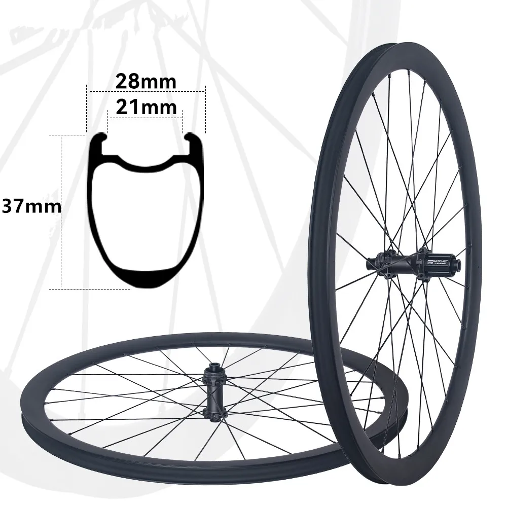 700C Rennrad Carbon-Laufradsatz 24 Loch 36T Ratchet HG/XDR Nabe Center-Lock Scheibenbremse Winter-Radzubehör Ohne Logo – Detail 10