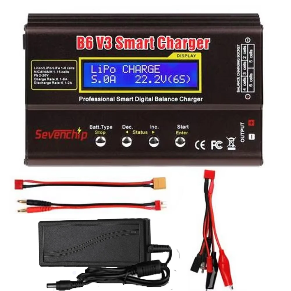 Imax B6 V3 80W 6A Üteg töltő lihv lipo nimh li-ion ni-cd Digitális RC töltő lipro Pénzkövetelés töltő discharger 15V 6A Adapter