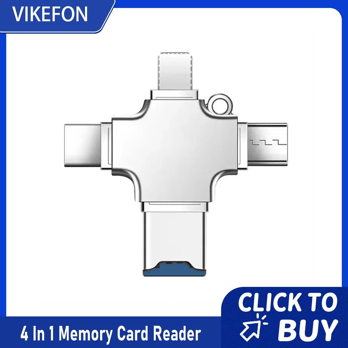 

Устройство чтения карт памяти 4 в 1, Micro SD для iPhone iPad, Android, Mac, ПК, камера, подсветка Type-C, USB C, Android-считыватель, портативное устройство