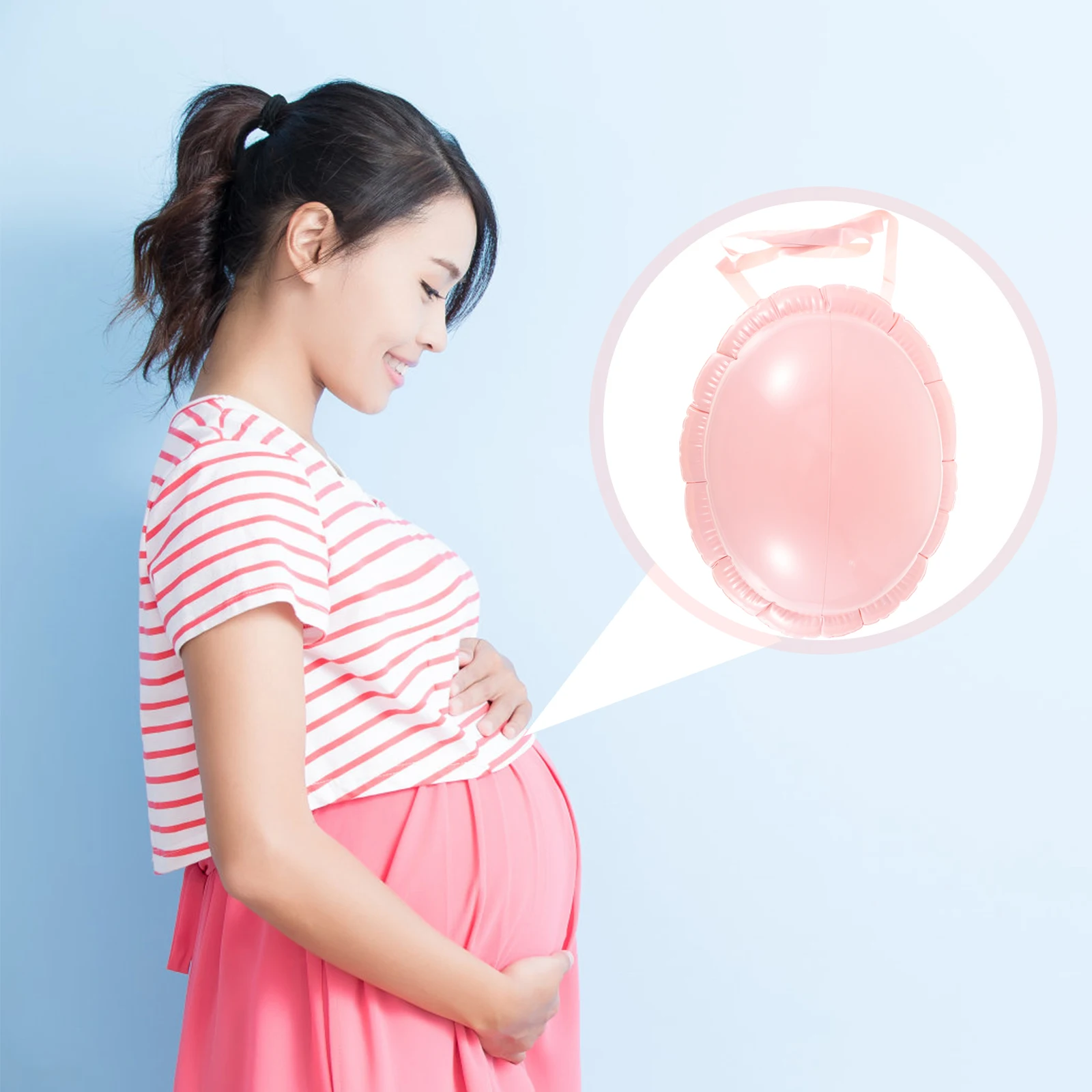 

2pcs Inflatable Fake Belly Props Pregnant Costumes PVC Material Lightweight Comfortable Women Acting Stomach Practical