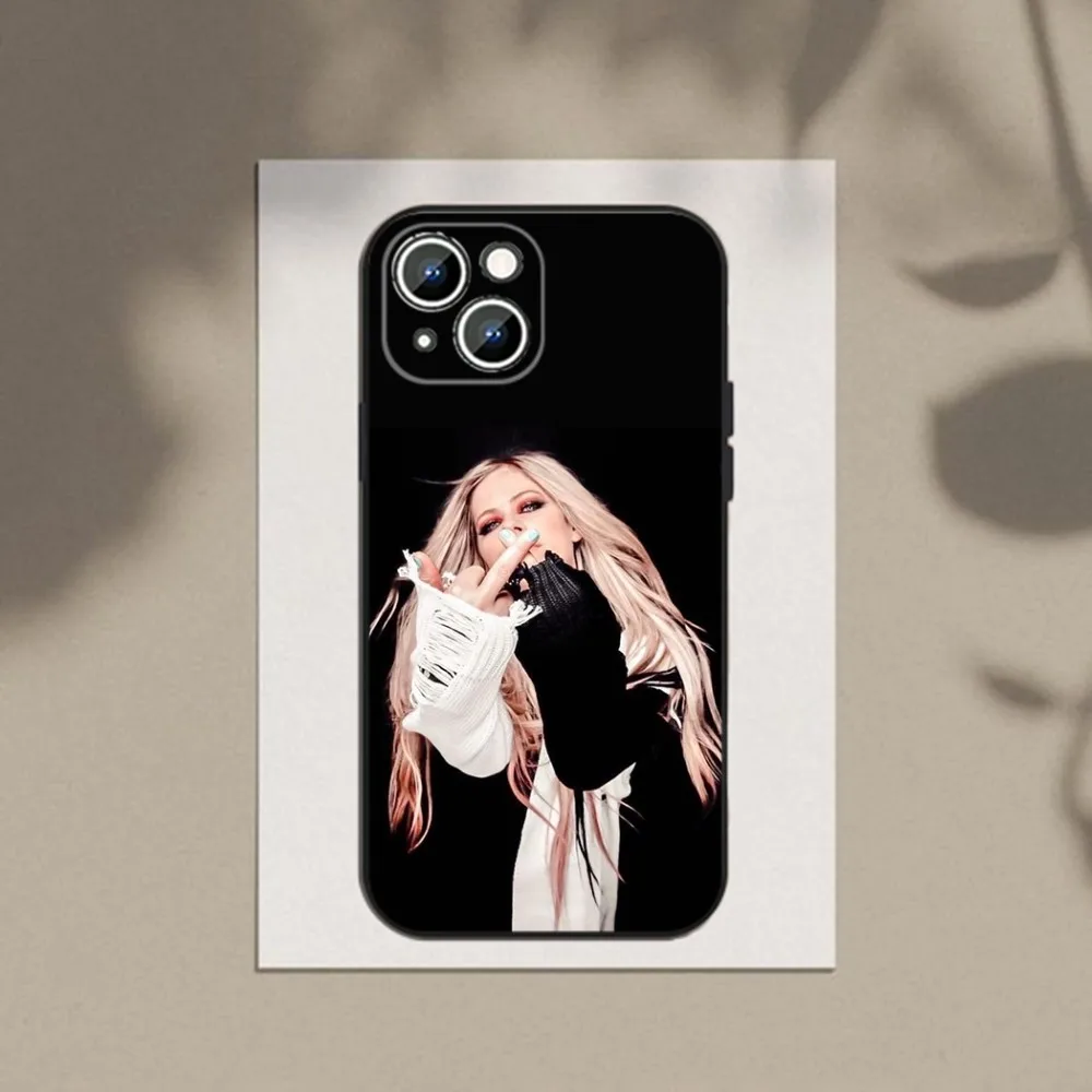 A-Avril L-Lavigne Coque   Phone Case For Apple iPhone 15,14,13,12,11,XS,XR,X,8,7,Pro,Max,Plus,mini Silicone Black Cover