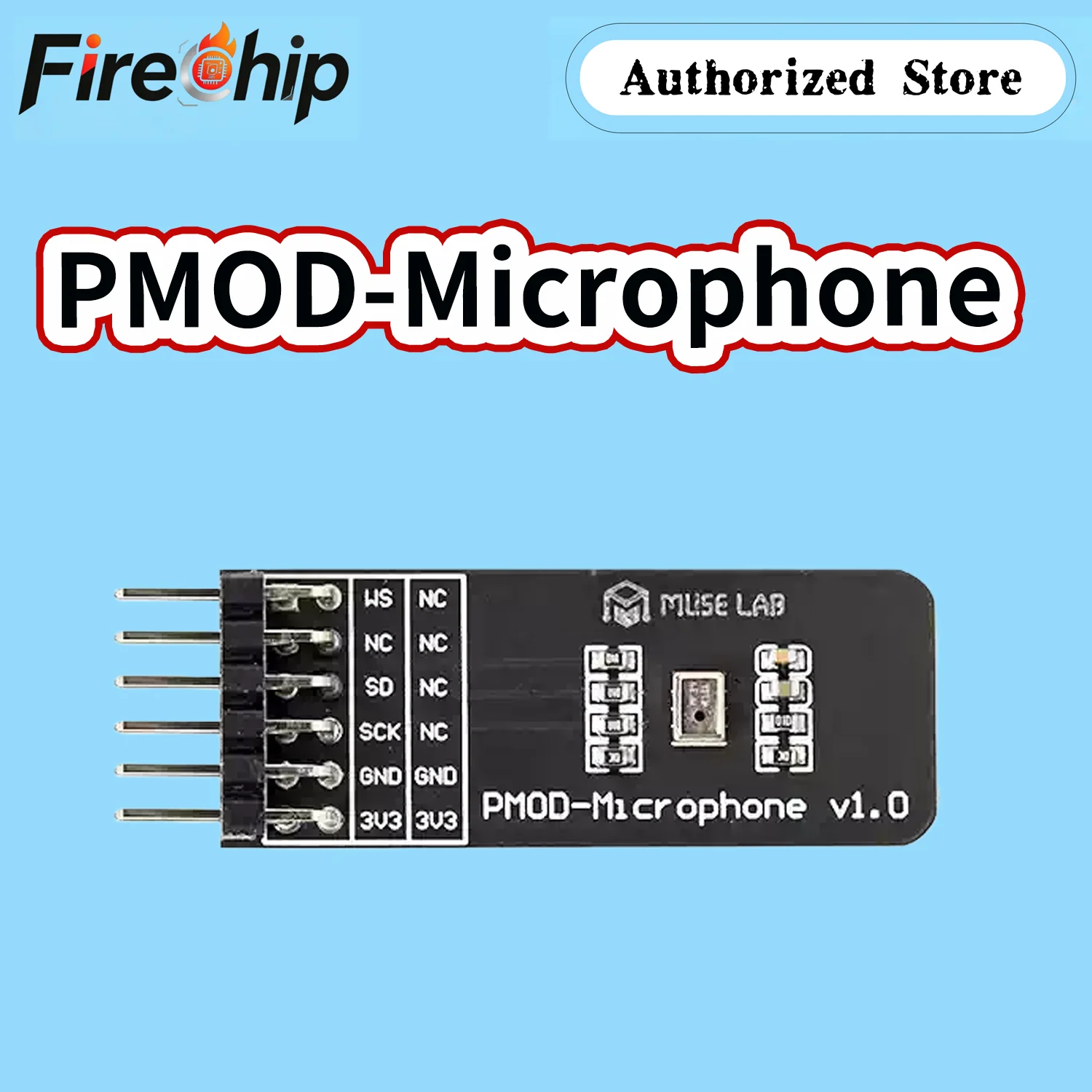 FireChip PMOD-Microphone Expansion Board  Digital microphone I2S ICESugar FPGA Expansion Module Standard PMOD Interface New