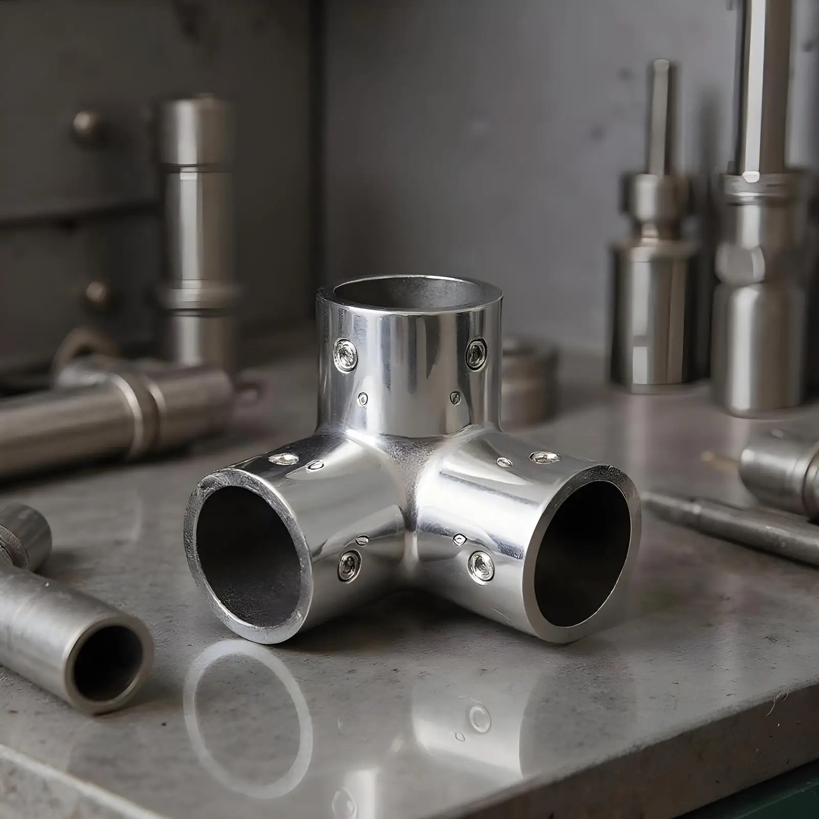 درابزين بحري 3-Way موصل 3 طريقة مرآة من الفولاذ المقاوم للصدأ مصقول الملحقات الأنابيب اليد السكك الحديدية المحملة للسفينة الدرابزين يخت #4