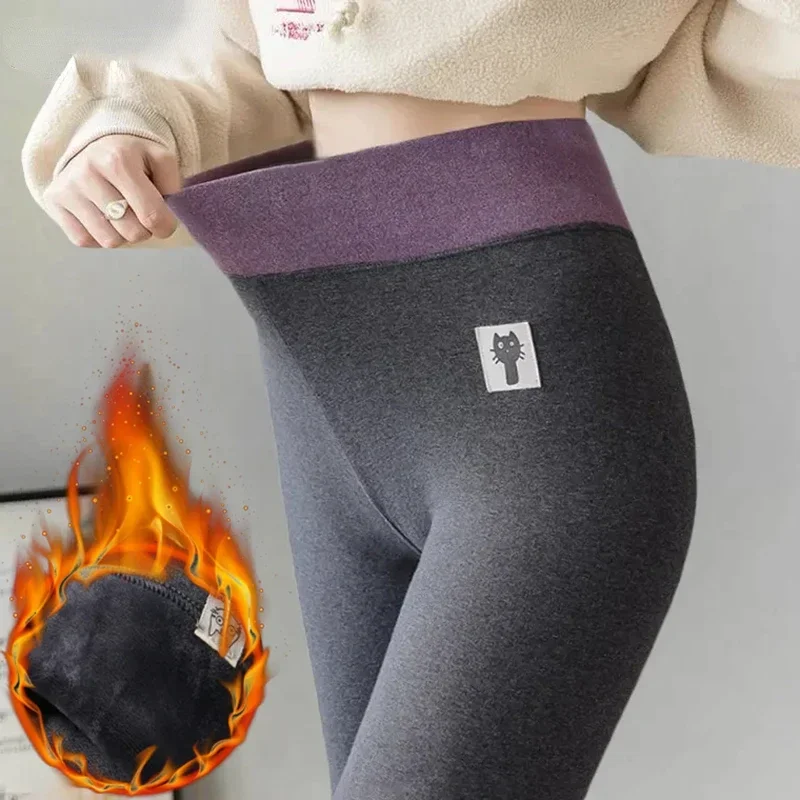 

Women Winter Elastic High Waist Leggings Big Size 6xl Korean Slim Cotton Thicken Pants Casual Fleece Liner Skinny Gym Pantalones