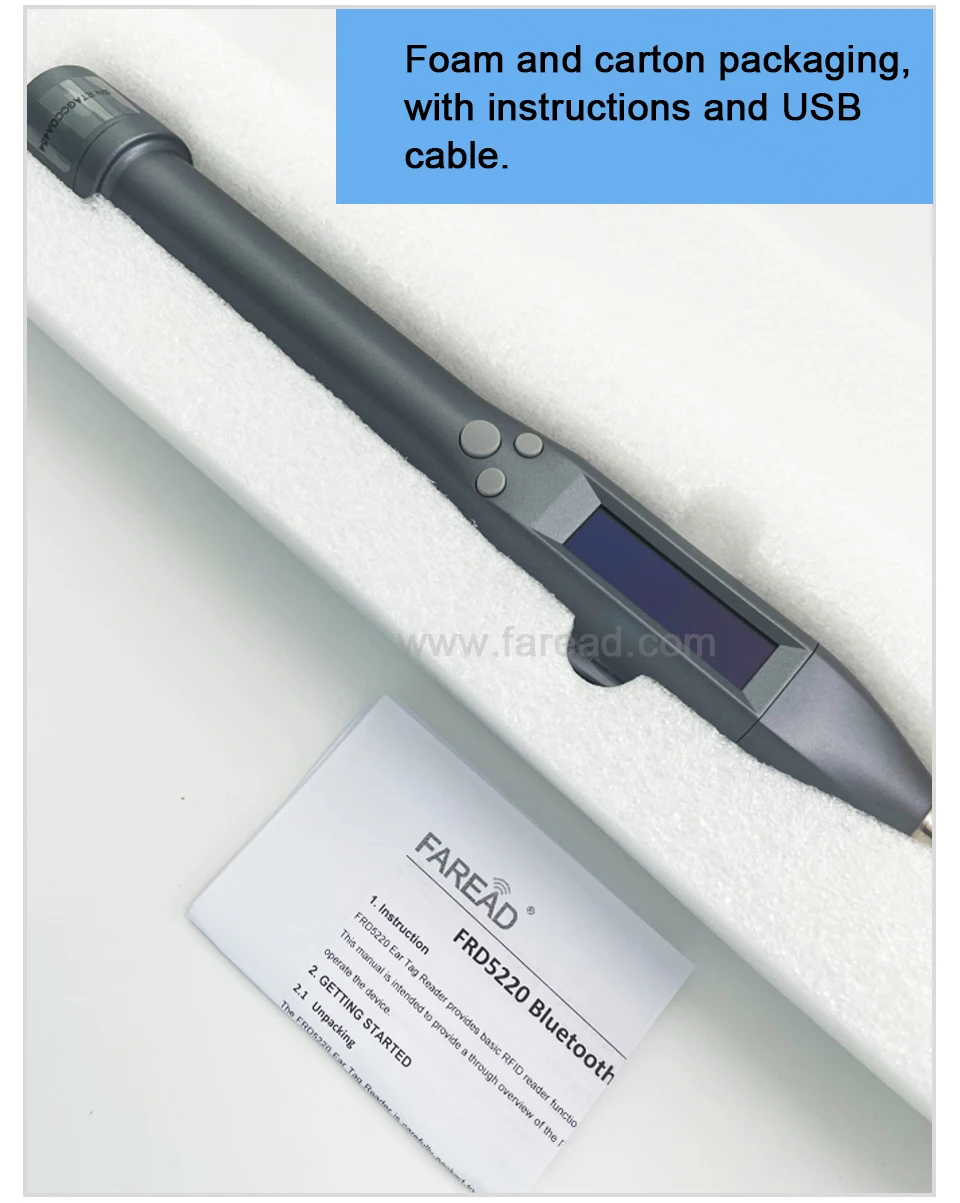 RFID الحيوان رقاقة الماسح الضوئي المحمولة FDX-B HDX الماشية الأذن قارئ العلامات للأغنام البقرة الماعز مع شاشة LED