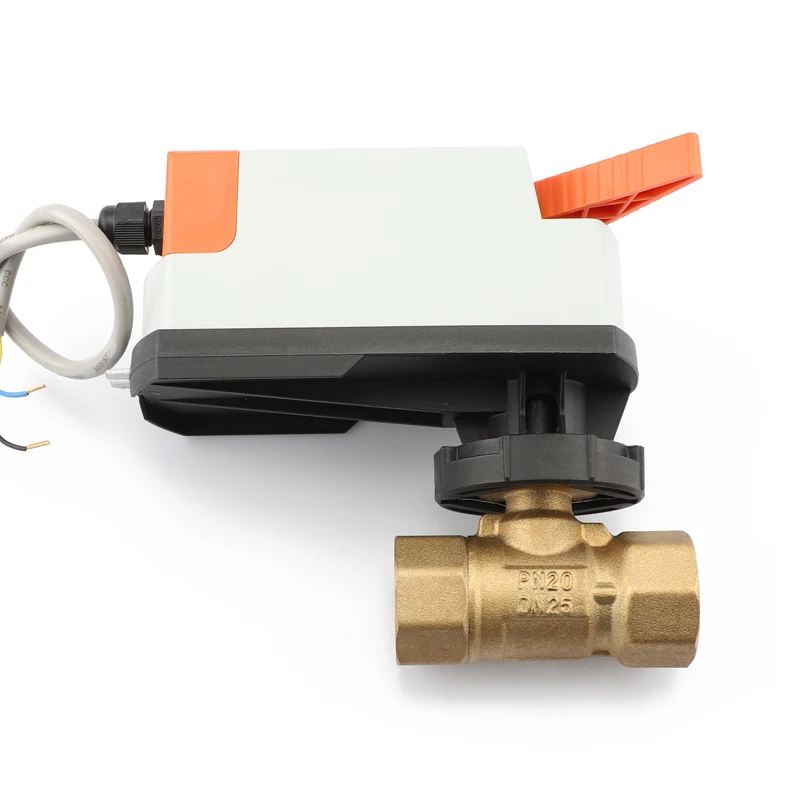 Electric AC24V AC220V Actuator with Brass Material Active Feedback Signal in Place Comes with DN25 Two-Way Ball Valve