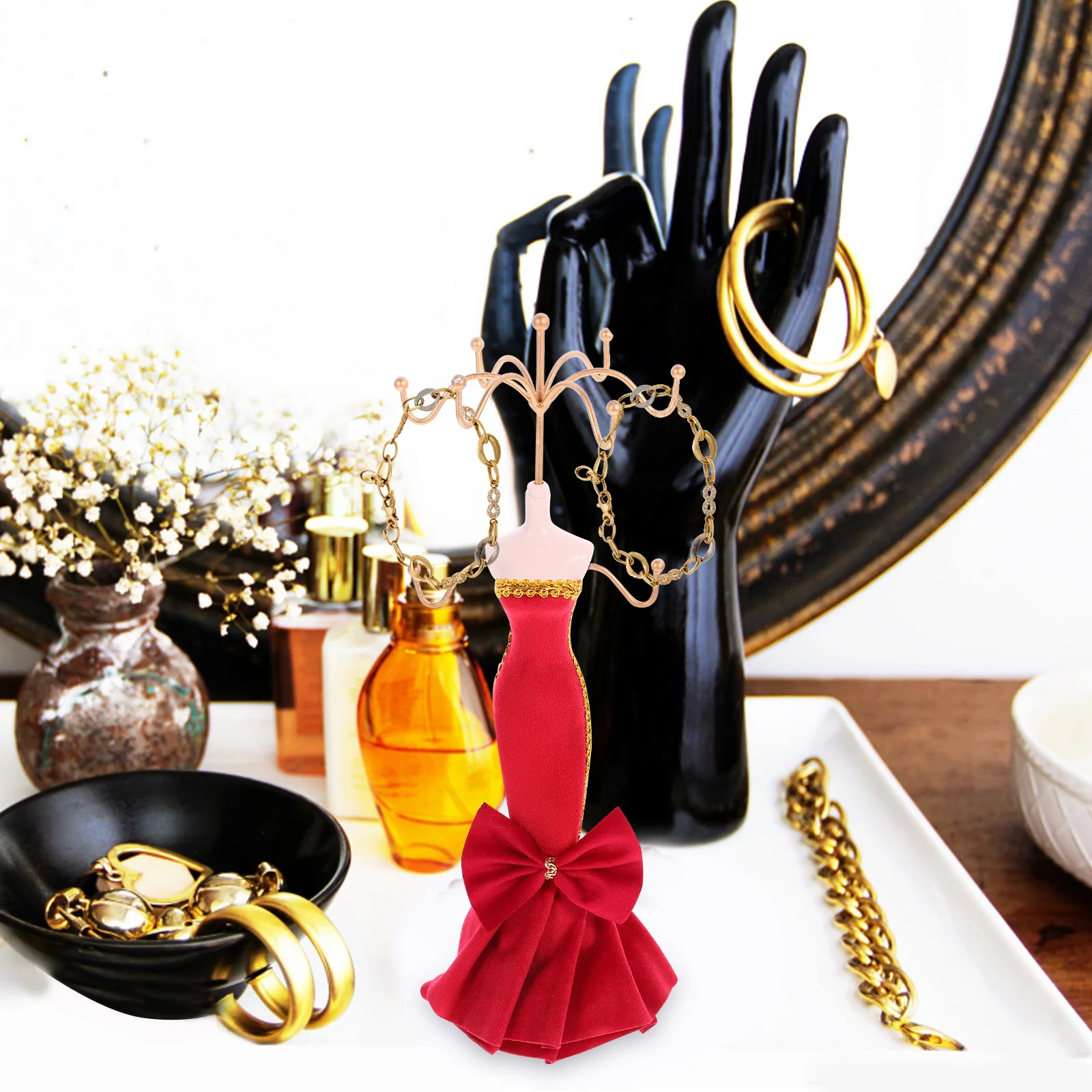 

Подставка для ювелирных изделий, прочная железная ткань, держатель для ожерелья из смолы, органайзер для сережек, подставка для ювелирных изделий, манекен