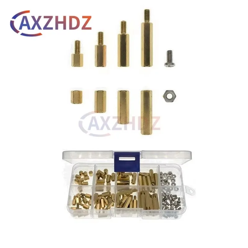 120pcs M3*6 M3*15 M3*10 M3*20 Kit Stainless Steel Screws Nuts Brass Hexagonal Copper Column Isolating Column Spacer Column Set