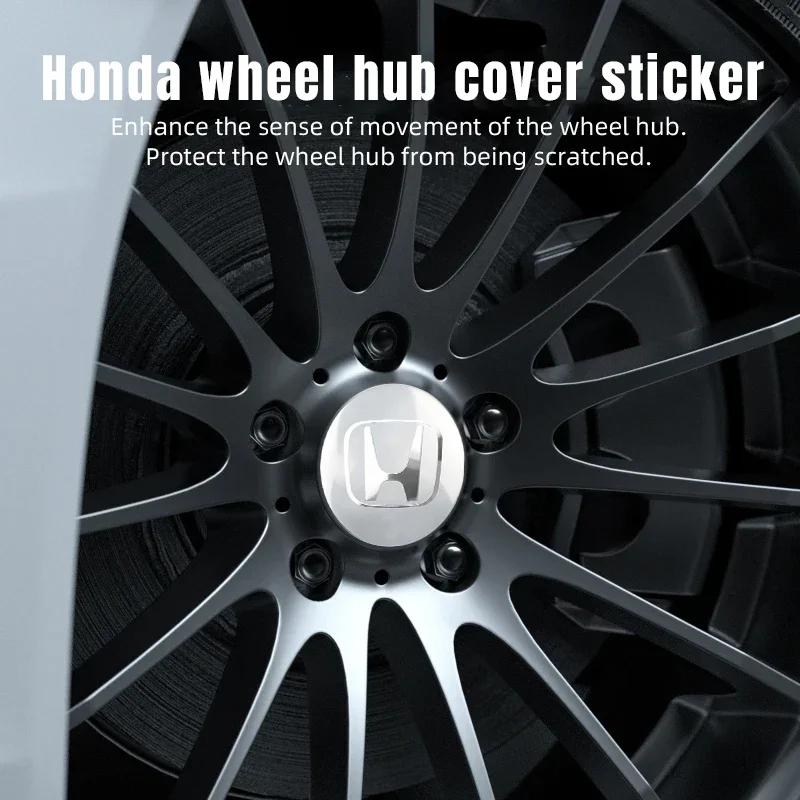 56MM Car Wheel Center Cover Stickers Hub Cap Sticker Accessorie For Honda Mugen Fit Jazz GK5 Civic Type-R CRV Pilot Accord City