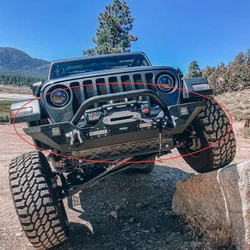 Black Steel Front Bumper With Bull Bar For Jeep Wrangler JK 2007-2017 J40-3