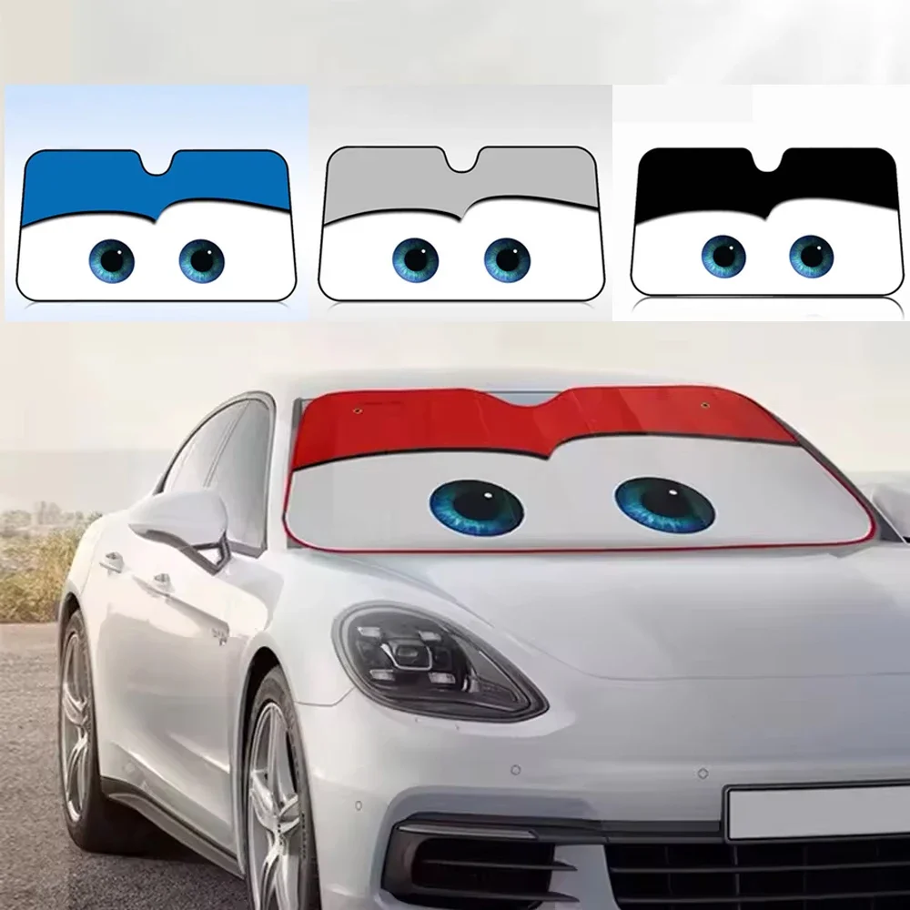 

Car Character Solar Protection 4 Colors Eyes Heated Windshield Sunshade Cover Sun Shade Auto Sun Visor Windscreen Car-covers