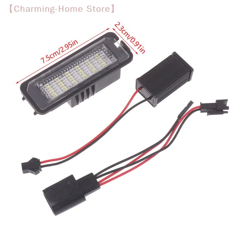 

【M】Комплект из 2 светодиодных фонарей для подсветки номерного знака с поддержкой Canbus, совместимый с фонарями для номерных знаков автомобилей различных марок.