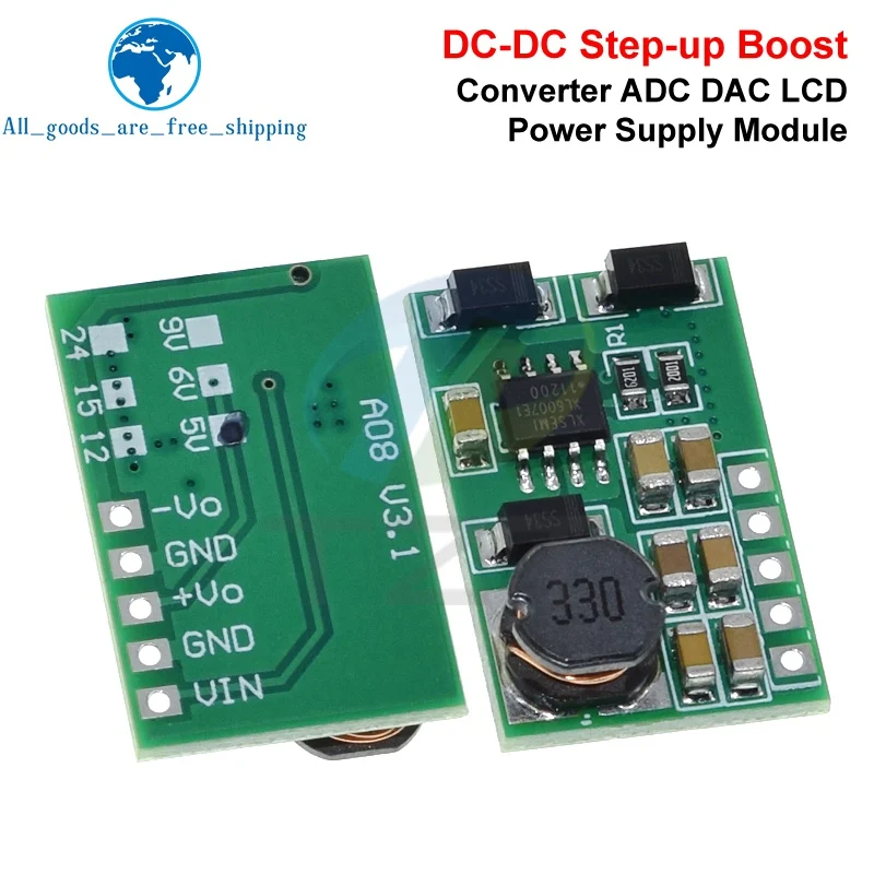 DD1718PA +- 5V 6V 9V 12V 15V 24V Positive &amp; Negative Dual Output Power Supply DC DC Step-up Boost Converter Module
