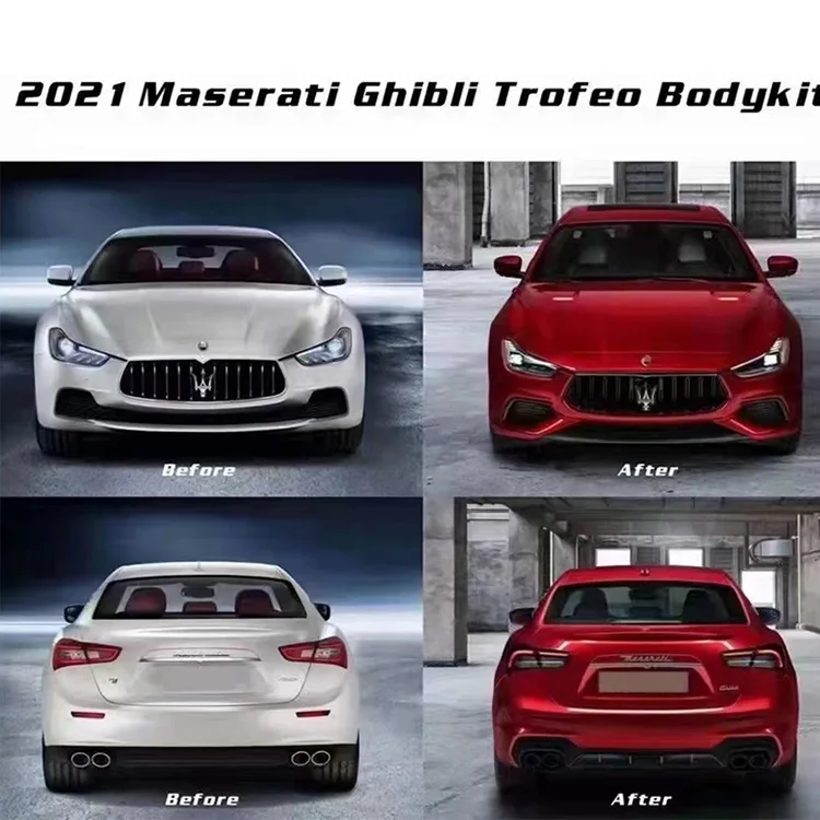 Body Kits For Maserati Ghibli Upgraded Modified GTS Trofeo Body Kit With Front And Rear Bumper Grille Body Trim Strips