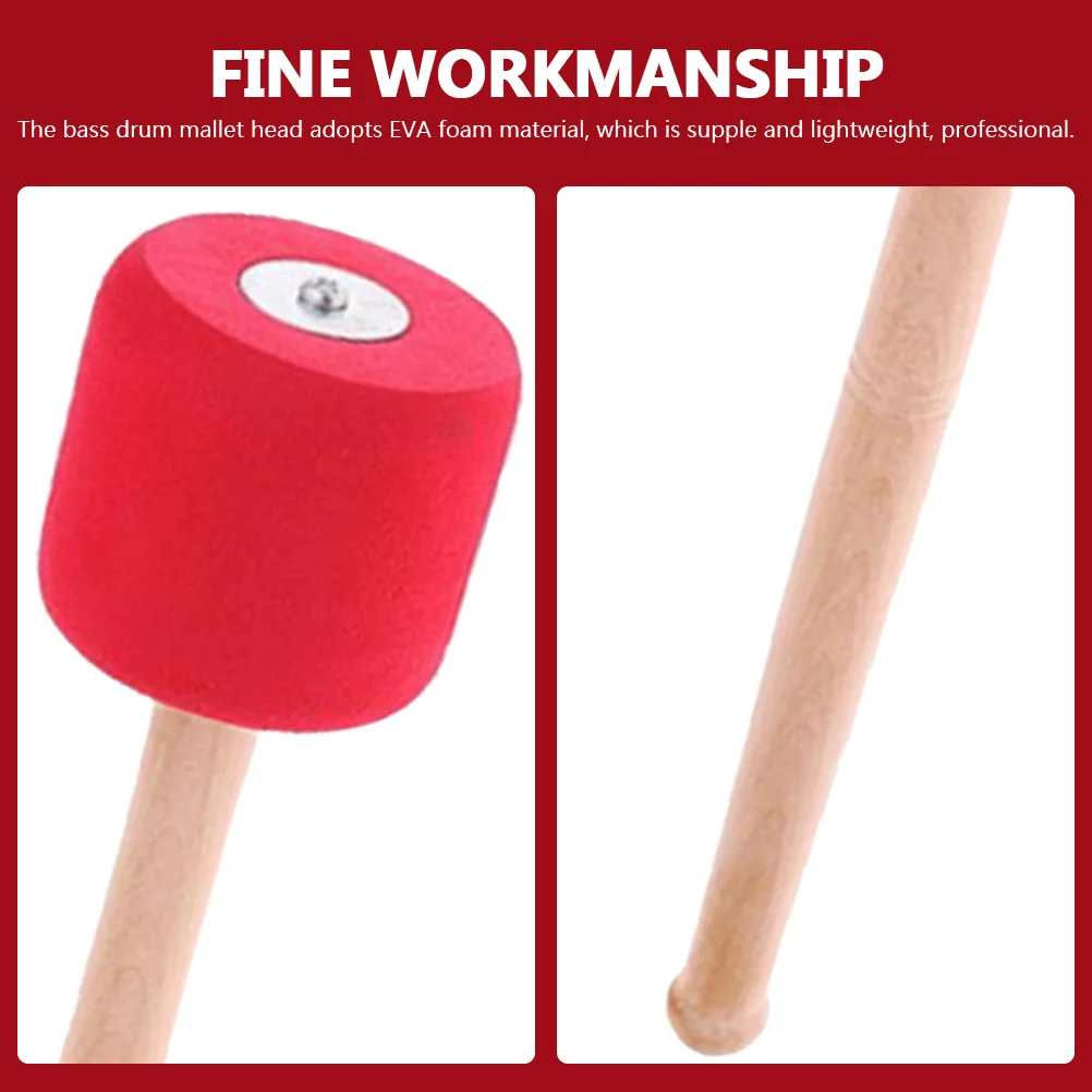 

2 Pairs Drum Sticks Hammer Soft Bass Mallet Drumsticks Beaters Instrument Musical