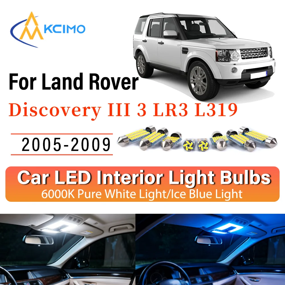 

Interior Lighting Kit For Land Rover Discovery III 3 LR3 L319 2005-2009 LED Bulbs for Dome Map Door Trunk License Plate Light