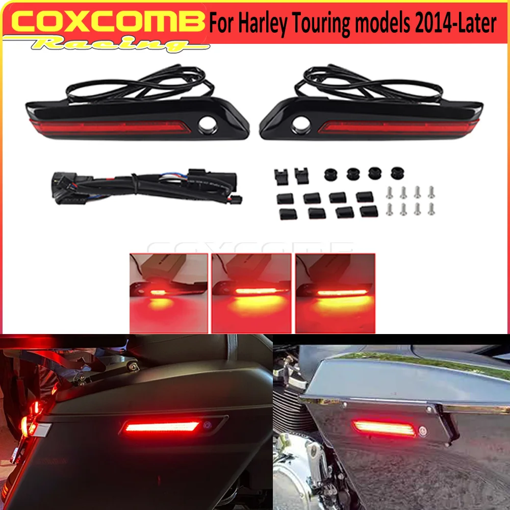 

Motorcycle OEM Saddlebag LED Latch Running/Brake Ligh/Turn Signal Red Light Lamp For Harley Touring Electra Glide FLXU 2014-2023