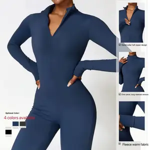 Single -piece female yoga overalls, long -sleeved leggings, hot ski jumpsuit, elastic cycling bodysuit, outdoor winter and autumn clothing 9 Main Sales Women's Cycling Jumpsuit - №4