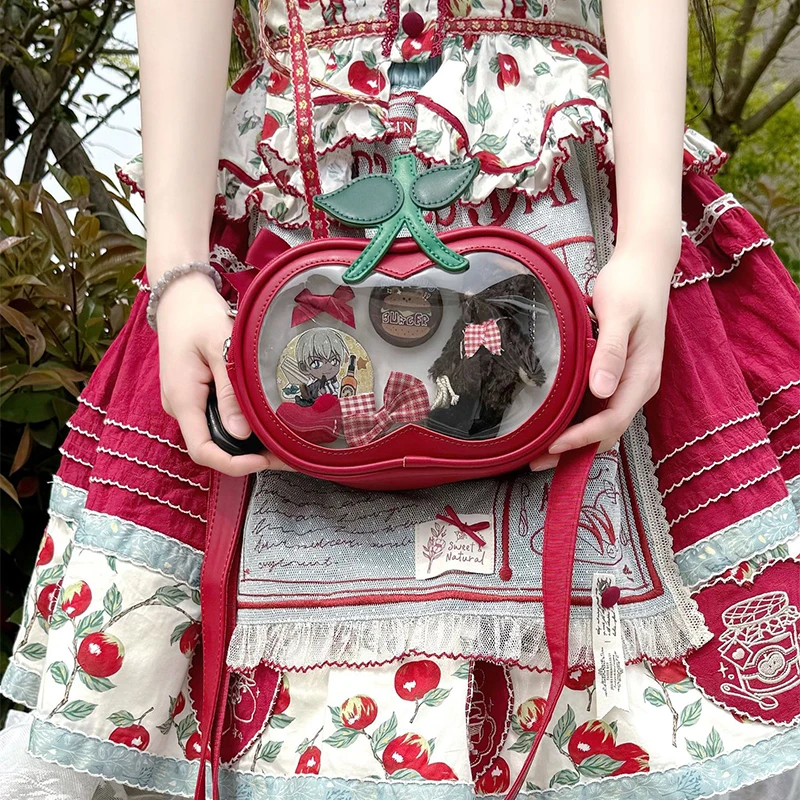 

Fashionable Personalized Itabag Sweet Cute Apple-shaped Tote Bags Hot Seller Versatile Transparent Large Capacity Crossbody Bags