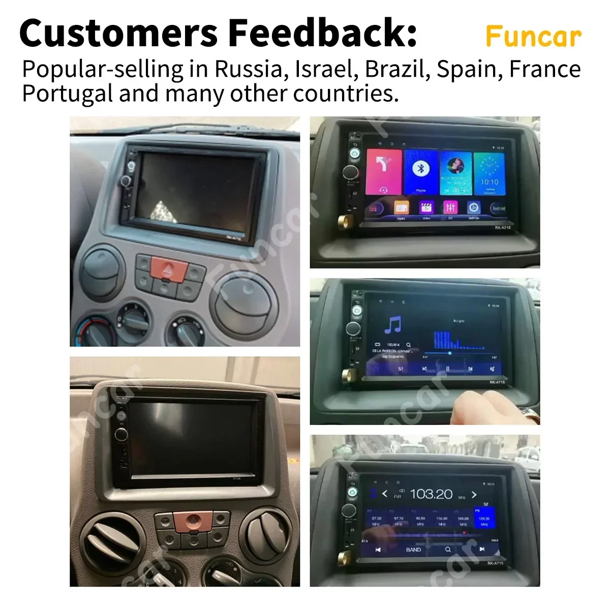 Dla FIAT Panda 2003-2012 Radio samochodowe 2 Din Android Odtwarzacz multimedialny Jednostka główna Nawigacja Autoradio Carplay Auto Car Stereo