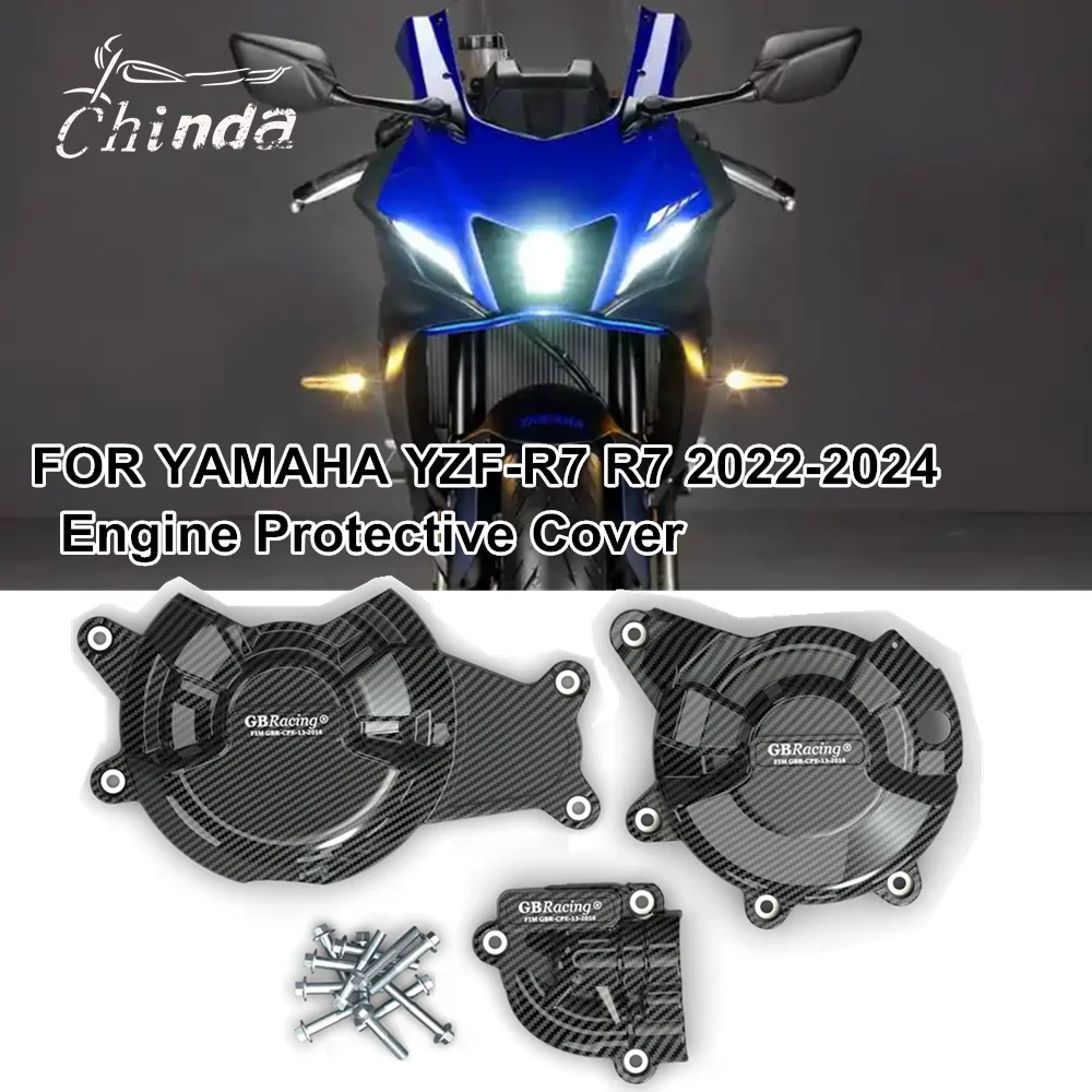 

Для YAMAHA YZF-R7 R7 2022-2024-наборы крышек двигателя мотоцикла, защита капота, крышка двигателя