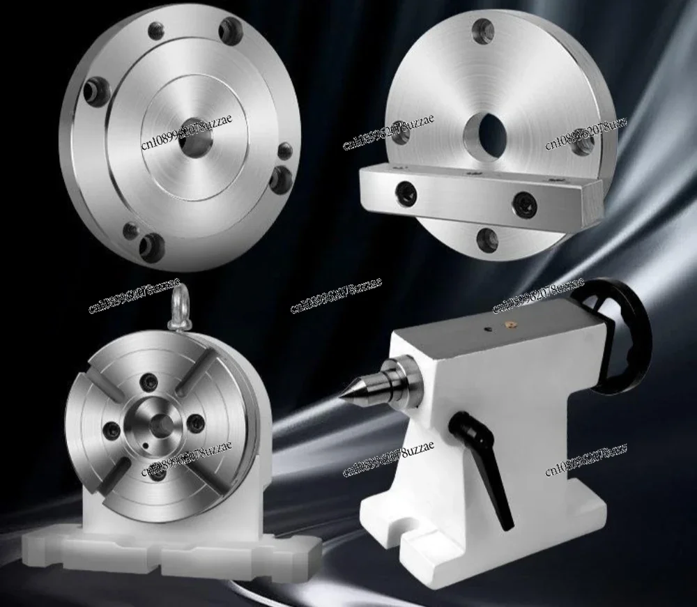 CNC Machining Indexing Assembly 4-Axis Connecting Flange Chuck Tailstock for Lathe Milling Machine