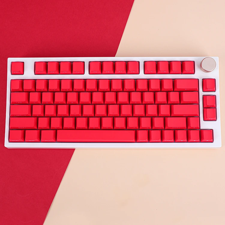 

Classic Color - China Red Keycap Side Engraved Transparent Mechanical Keyboard Wireless