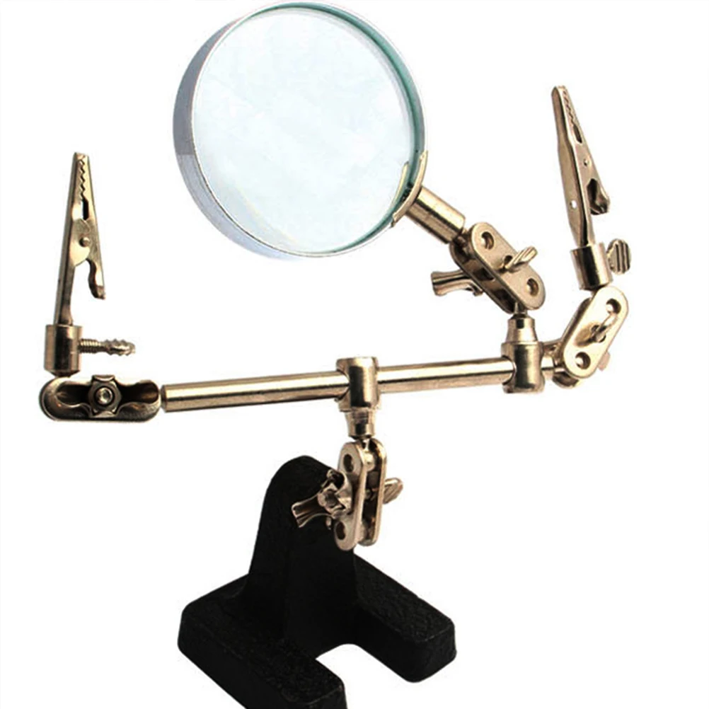 

Desktop Metal Magnifier Adjustable Stand Magnifying Glass Jewelry Curio Watching Magnifiers Magnifying Glass Reading Inspection