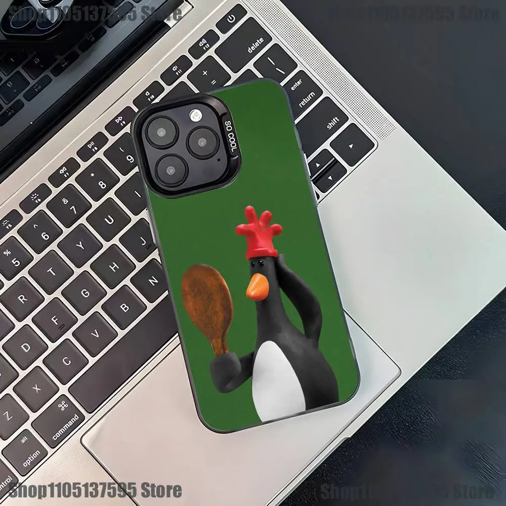 Grappige Veren McGraw Telefoonhoesje voor iPhone 17,16,15,14,13,12,11,Pro,XS,Max,Plus,Mini,SE4,E Zwart Matte Schokbestendige Cover