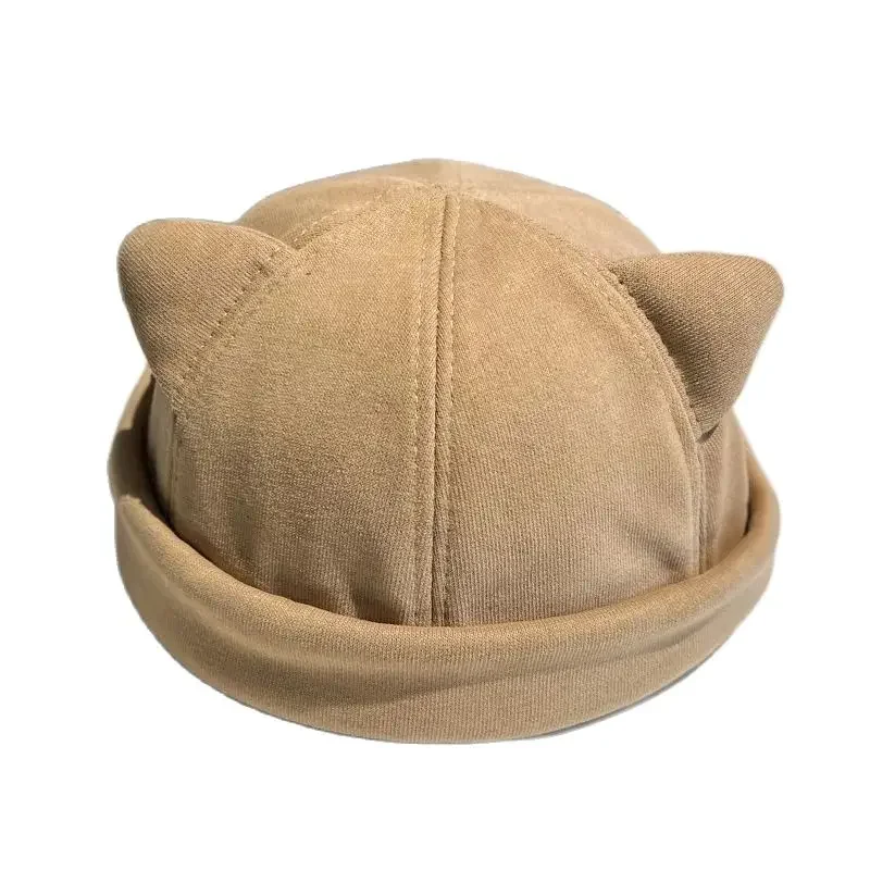 LDSLYJR Autumn and Winter Polyester Warm Cartoon Docker Cap Brimless Hat Beanie Landlord Sailor Cap Girl and Women 115