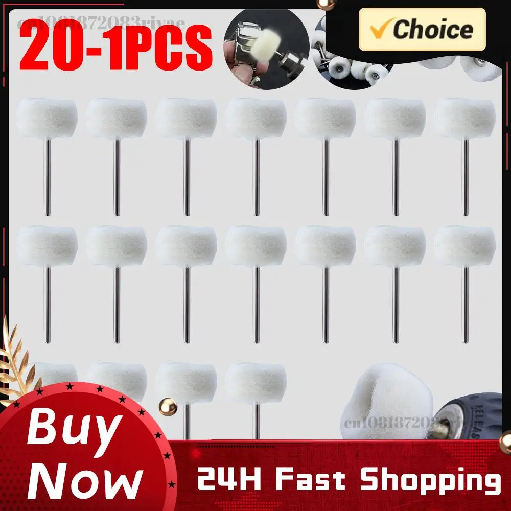 

20-1 шт. Полировальный круг с хвостовиком 3 мм, шерстяная абразивная щетка, полировальная насадка для шлифовки, ручной инструмент для обработки ювелирных изделий