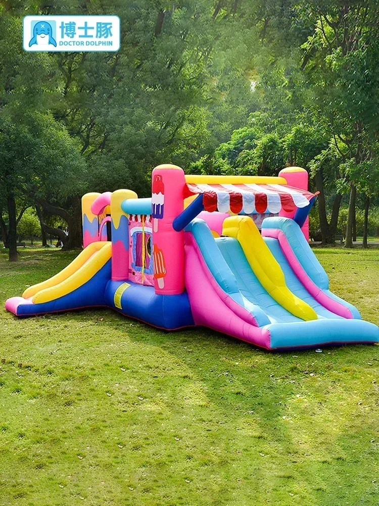 بيت الآيس كريم القلعة القابلة للنفخ للأطفال في الأماكن المغلقة والخارجية ترامبولين منزلق #2