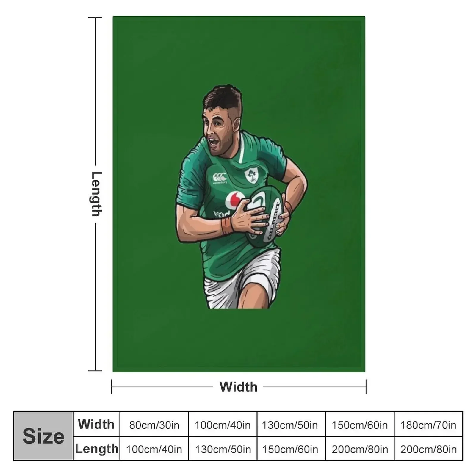 Irish Rugby Print Throw Blanket warm for winter Loose Extra Large Throw Blankets For Bed Blankets