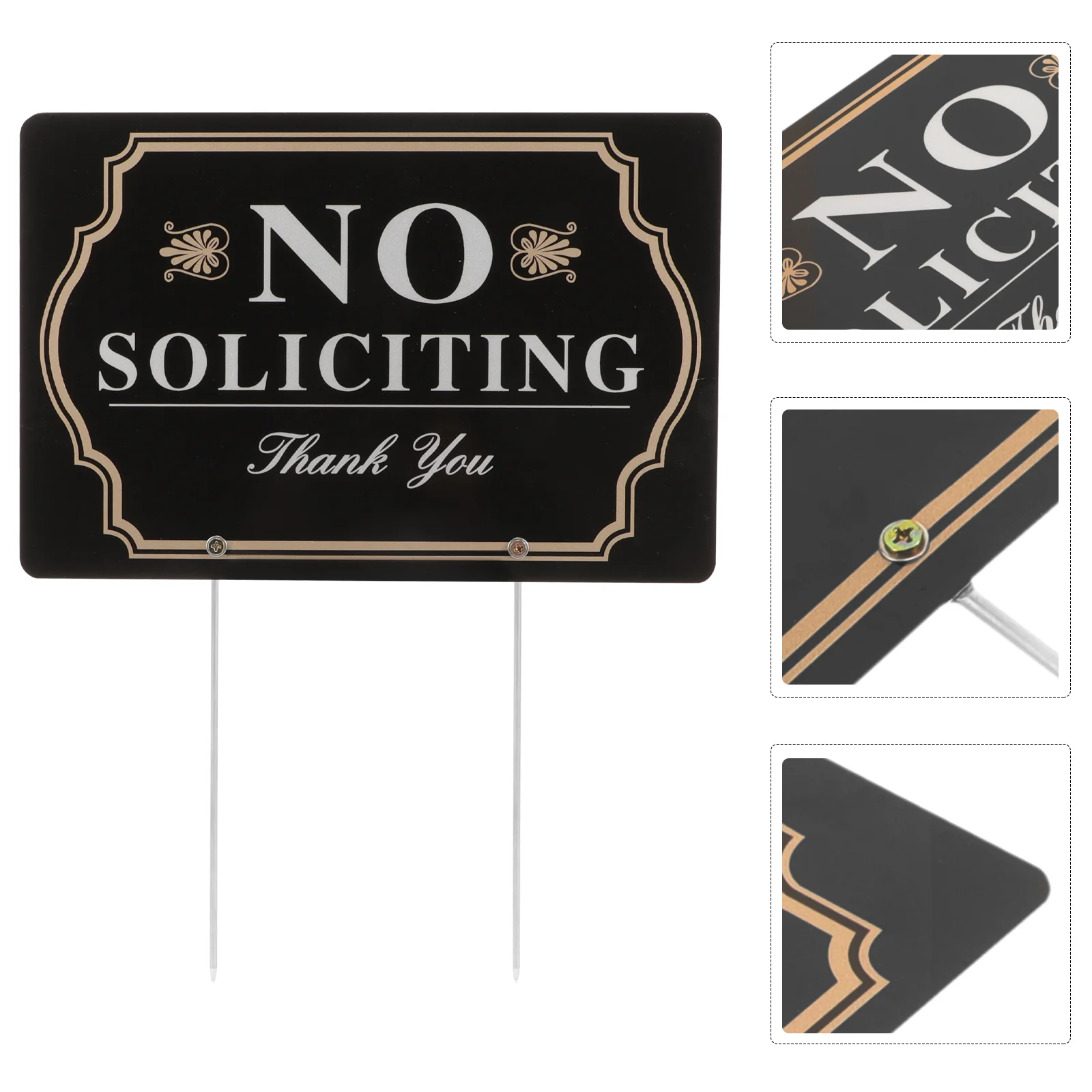 No Soliciting Sign Yard for House Stake Solicitors Front Trespassing Signs Home