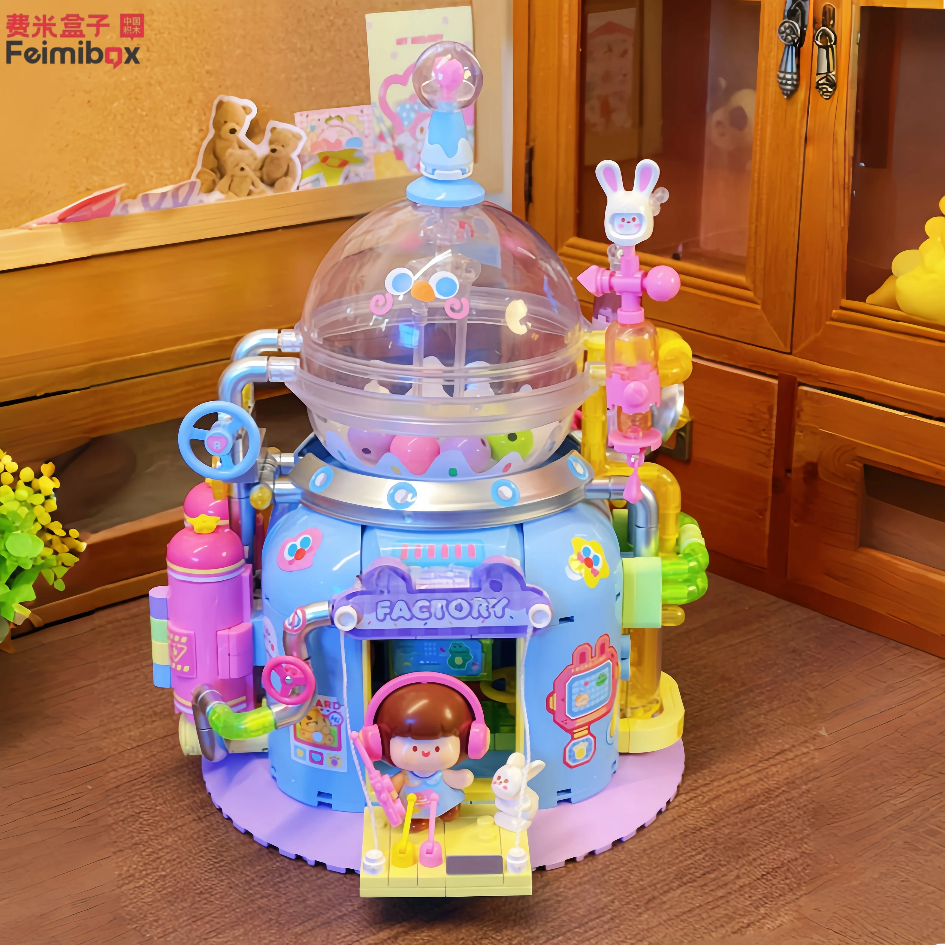 

Feimibox Building Blocks Twisting Egg Machine Assembly Model Leisure Splicing Toy 3D Desktop Decorations Idea Puzzle Gift