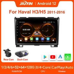 JIUYIN Android 12 Car Radio For Haval Hover Great Wall H3 H5 2011-2016 Multimedia Video Player Navigation GPS 2din DVD Head Unit