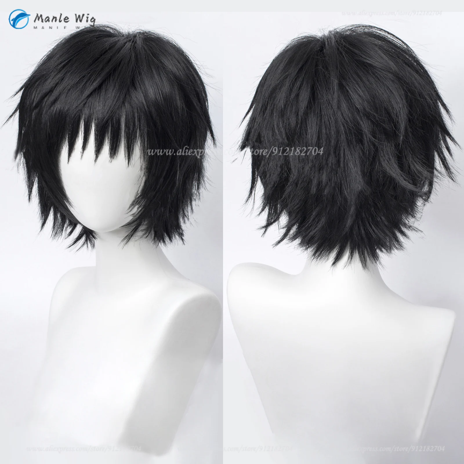 

Anime Toji Fushiguro Cosplay Wig 30cm Short Black Fluffy Wig Heat Resistant Synthetic Wigs Halloween Fushiguro Megumi Father Wig