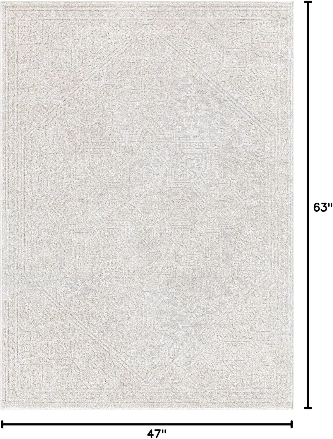

Well Woven Harlow Collection Cloud Medallion Light Blue - Modern Tribal Minimalist 3X5 Area Rug - Ideal For Living Room, Dining