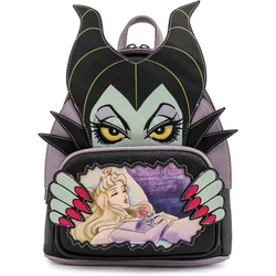 Loungefly Disney złoczyńcy scena Maleficent śpiąca królewna damska torba na ramię z podwójnym paskiem torebka Mini plecak