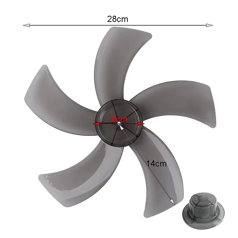 【24H-Sale!】12 Inch Plastic Fan Blade 5 Blades With Nut Cover For Standing Pedestal Fan Leaves Table Fanner General Accessories