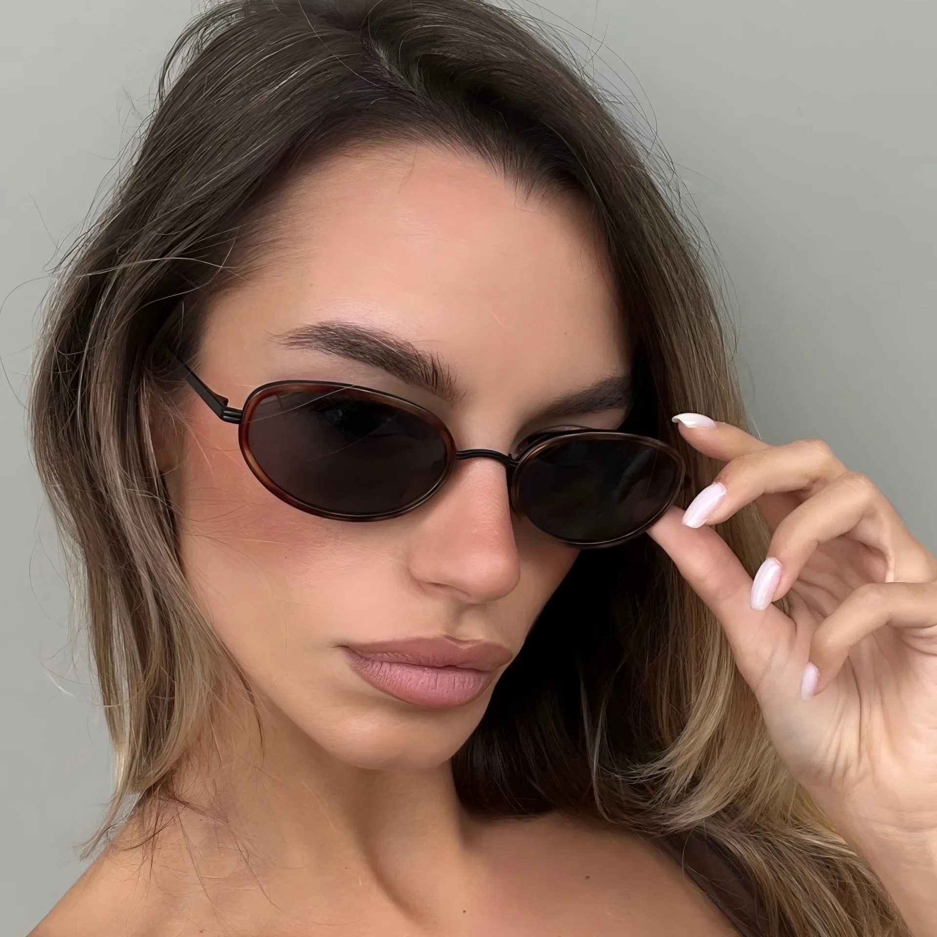 2026 Retro Oval Metal Sunglasses Leopard Print UV400 Unisex Korean Style Outdoor Driving Fashion Eyewear