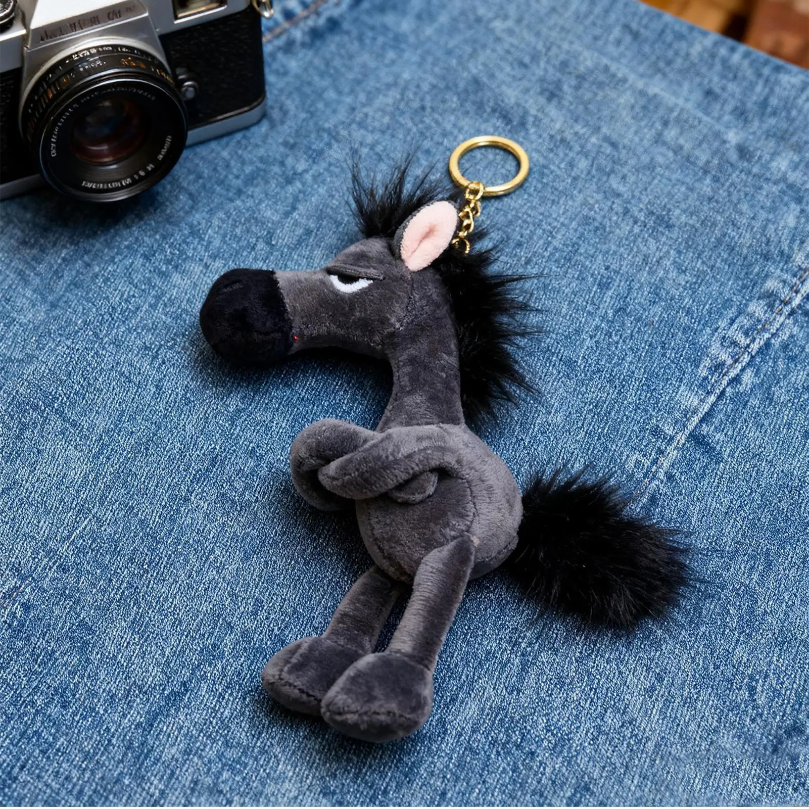 Porte-monnaie cheval en peluche douce, breloque de dessin animé, souvenir individuel léger, année 2026 du cheval, porte-clés pour la famille et les amis