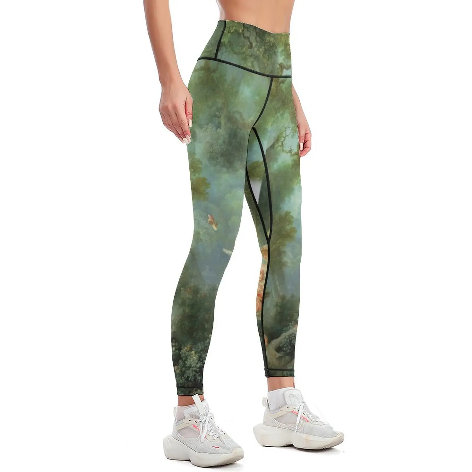 Fragonard's The Swing - Rococo Antique Leggings sport pants for physical sport legging Womens Leggings