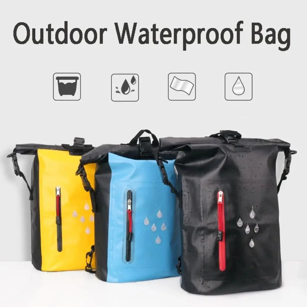 

25L Waterproof Drift Bag IPX6 Rating 500D PVC Swimming Backpack Shoulder Strap Large Capacity Waterproof Bucket Bag Camping