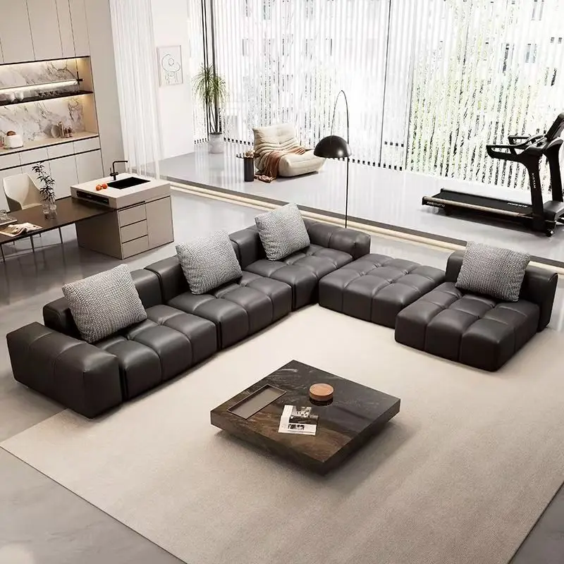 @！Low Price Wholesale Modular Pixel Sofa Set High Fashion Genuine Leather Furniture for Hotels and Villas Luxury Living Room