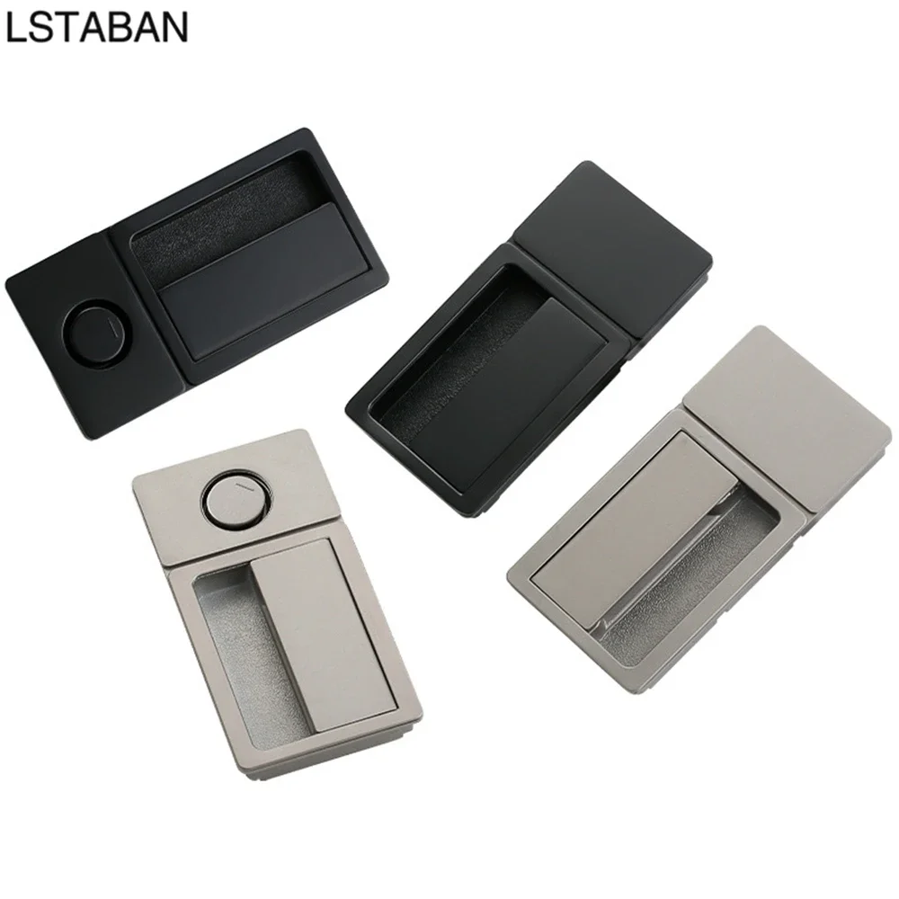 Minimalist Handleless Flat Lock Bedroom Magnetic Recessed Door Handle Silent Push Pull Black Invisible Slide Bathroom Door Lock