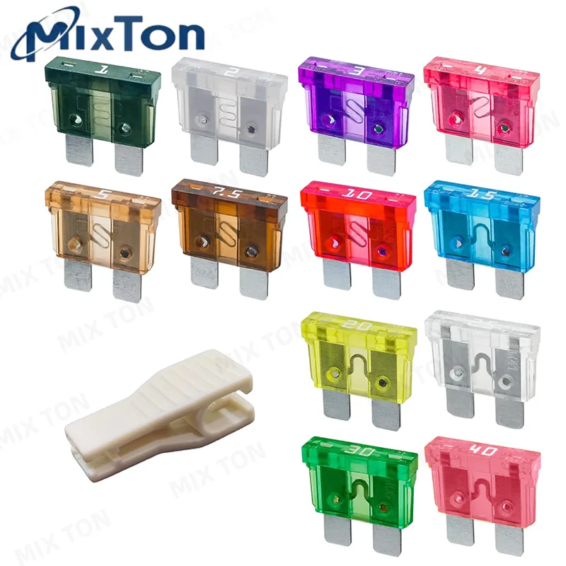 36 piece set of medium-sized fuses 1A/2A/3A/4A/5A/7.5A/10A/15A/20A/25A/30A/40A/standard ATC ATO fuses with clips