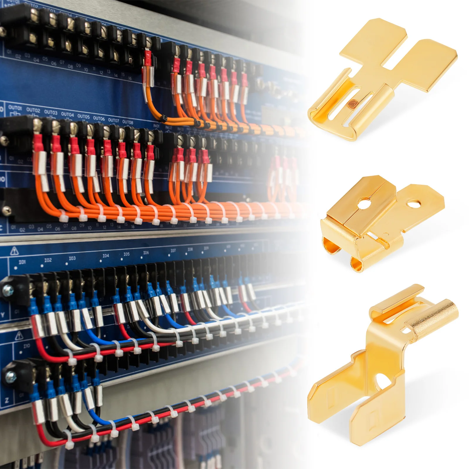 

36 pcs Spade Terminal Connectors Kit Copper Wiring Connectors Crimp Terminals Assortment For Electrical Automotive Appliances