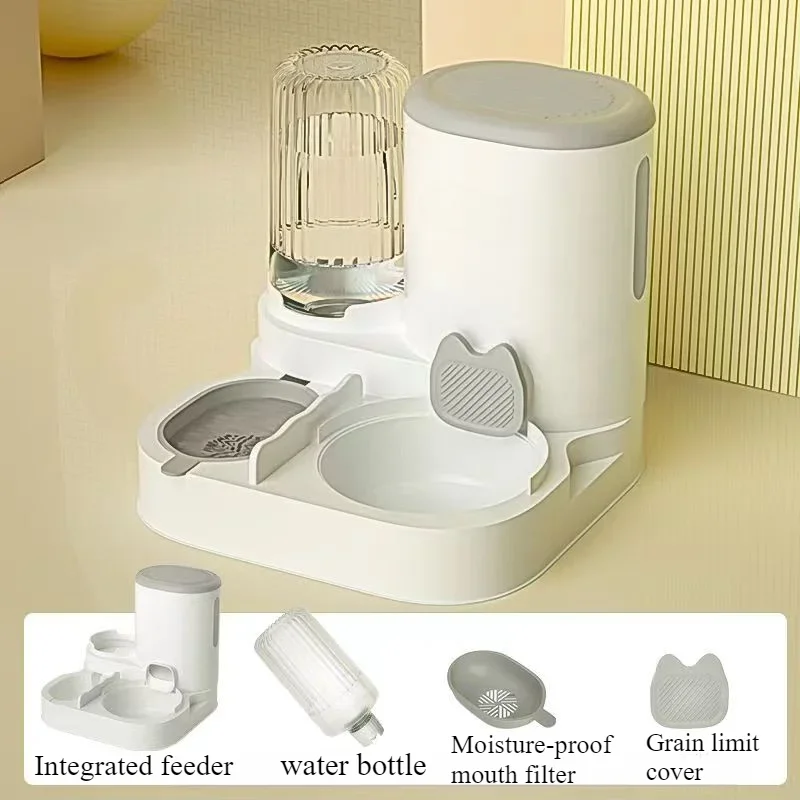 Cuenco para gatos, comedero automático para gatos, perros, mascotas, dispensadores de agua, cuenco para gatos integrado, lavabo para comida para gatos, perros, comiendo, beber wa